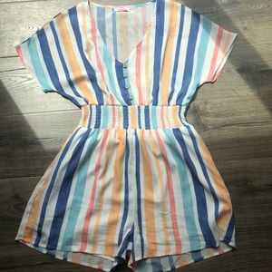 Striped romper size medium